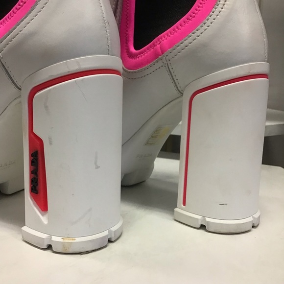 Prada Neoprene Leather Ankle Boots - Picture 3 of 5